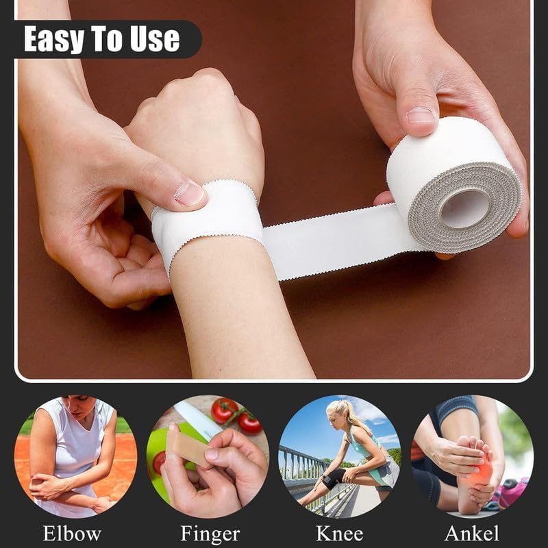 120PCS-Gentle Transparent White Tape - Hypoallergenic Tape for Sensitive Skin, Painless Removal, Breathable Comfortable to Exercise
