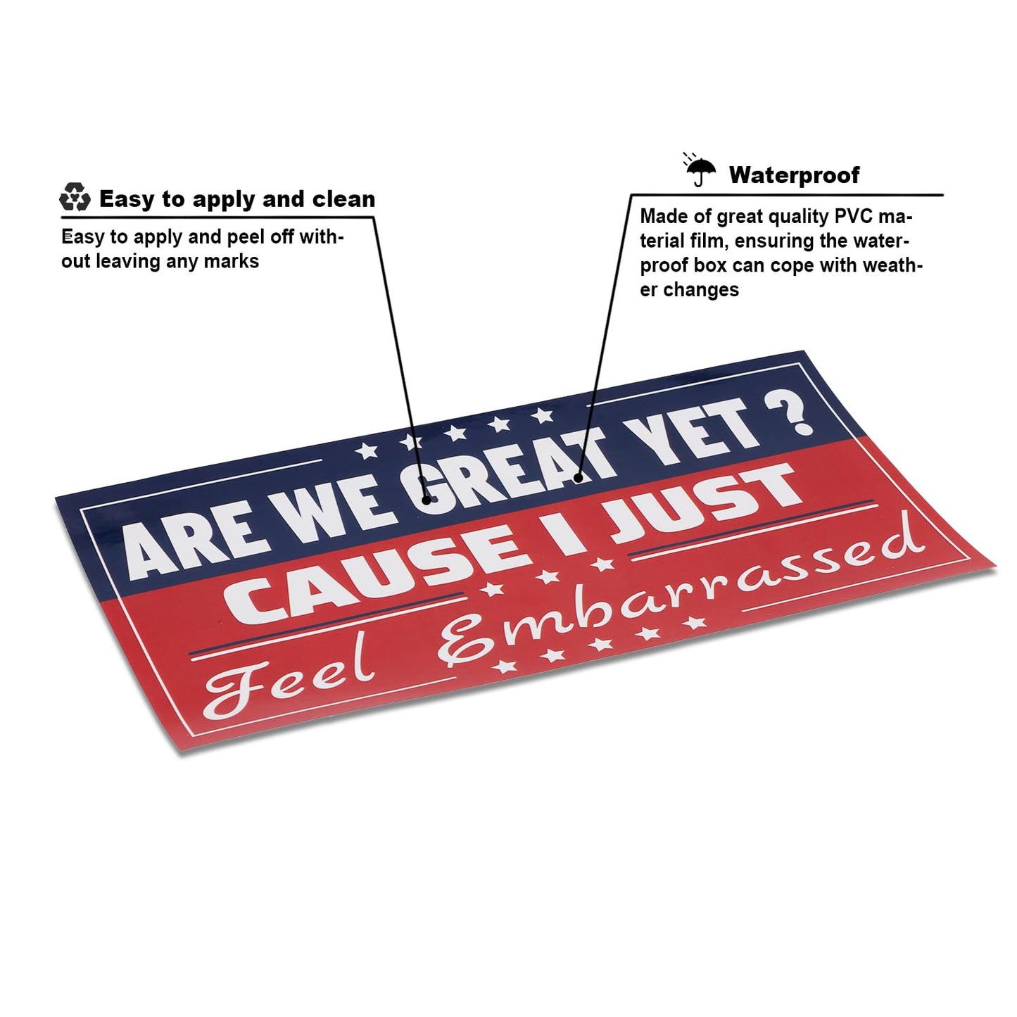 3pcs are We Great Yet Cause I Just Feel Embarrassed Bumper Sticker, Political Car Decals Self-Adhesive US Election 2024 Anti President Felon Stickers for Car Windows Decorations