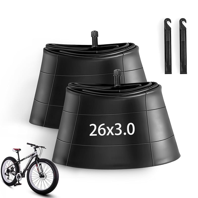 2 Pack 26x3.0 Fat Tire Bike Tubes with Schrader Valve - 32mm Replacement Tubes