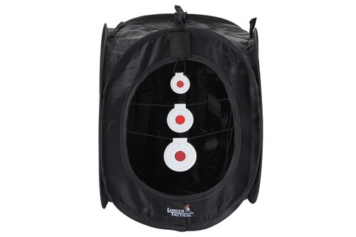 Lancer Tactical Portable Airsoft Target Tent-Black-Non Lethal BB Shooting Target (Black Small, Double Nylon Polyester w/ 3 Targets)