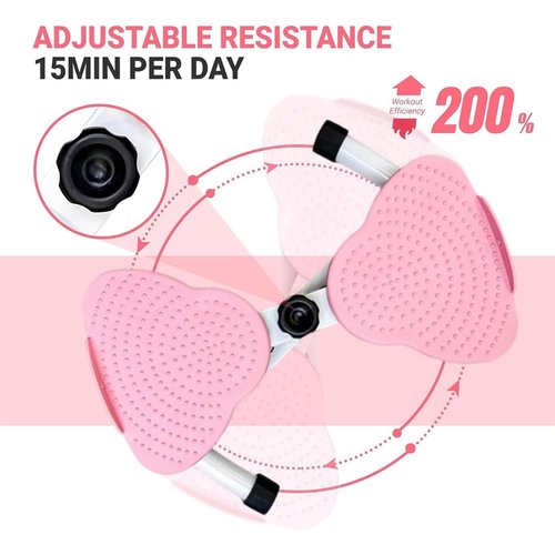 Flexforge Pilates Twister, FlexForge Core Trainer, Waist Reformer Set, Flex Forge Pilates Twister - Silent Train, 300lbs Capacity, Non-Slip Twist Board, 360° Rotating Fitness Board for Unisex (Digital Display-Pink)