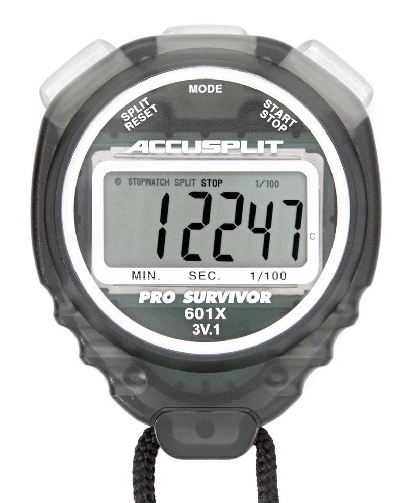 ACCUSPLIT Pro Survivor - A601XBK Stopwatch, Clock, Extra Large Display (Smoke)