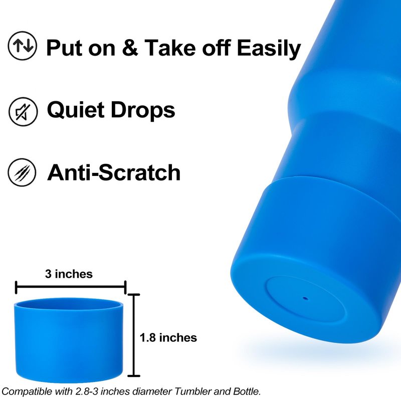 HYZ 8 Piece Accessories for Stanley Cup, Silicone Spill Proof Stopper Set and Protective Boot Including Straw Cover Cap for Stanley H2.0 20oz 30oz 40oz Tumbler, Azure