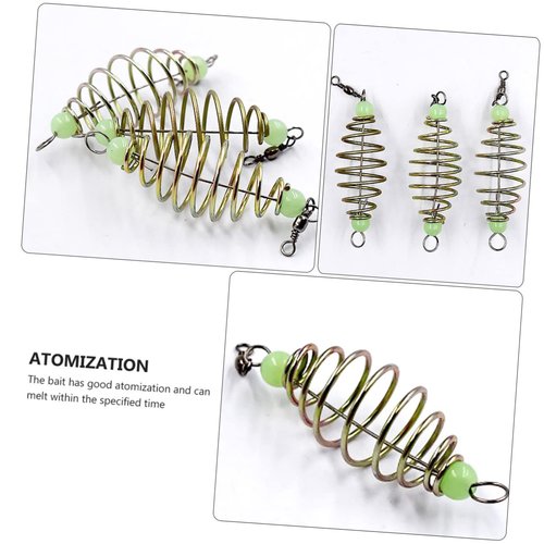 Garneck 24 Pieces Olive Shape Spring Bait Fishing Glow Carp Cage Bait Cage Carp Fishing Equipment Accessories
