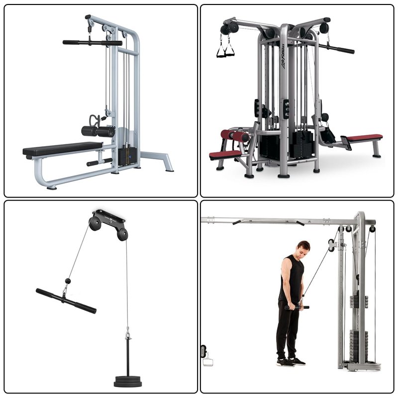 Vishusju Pulldown Straight Bar Rotating Steel with Rubber Grips LAT Pull Down Handle for Pulley Cable Machine Triceps Training Rowing Machine Attachment for Home Gym Strength Exercise