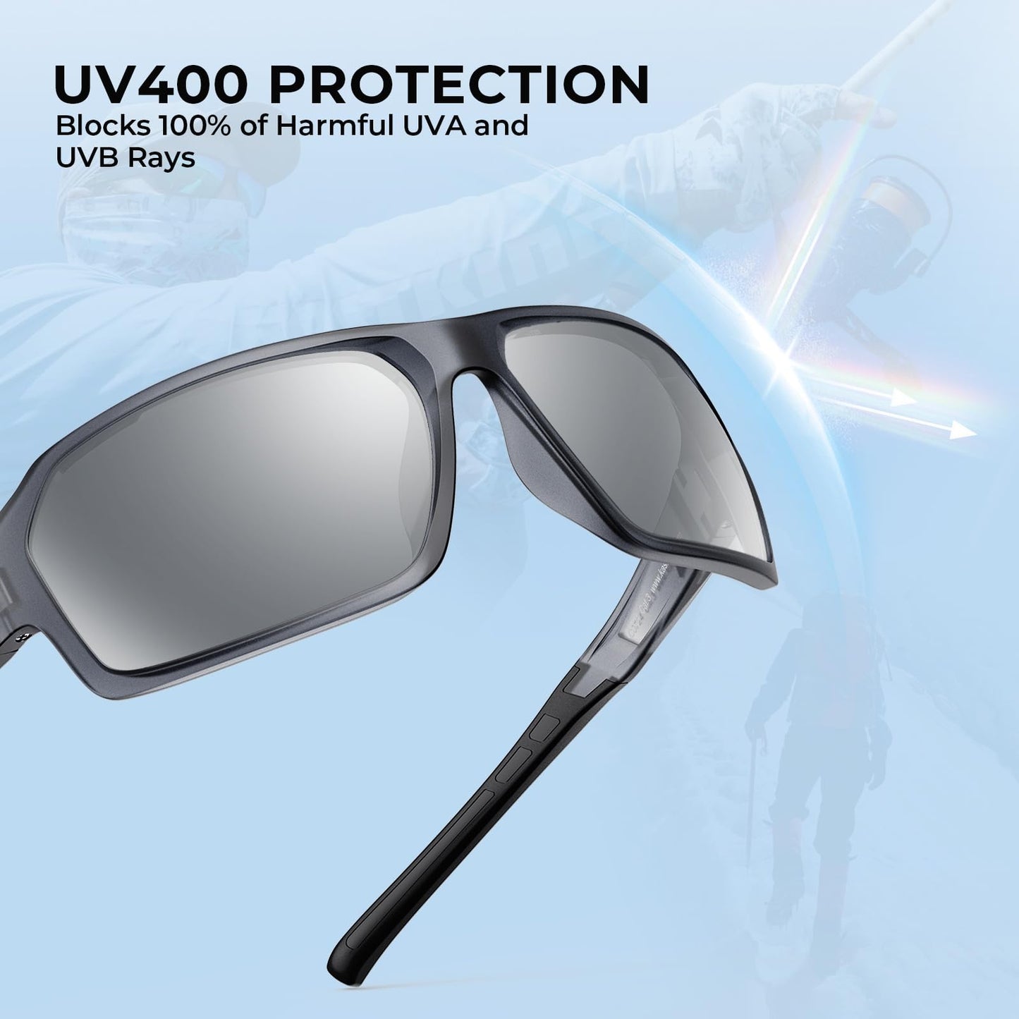 KastKing Chippewa Polarized Sunglasses – UV400 Protection, Full Wrap, 1.0mm TAC Lenses for Fishing, Cycling & Outdoor Sports