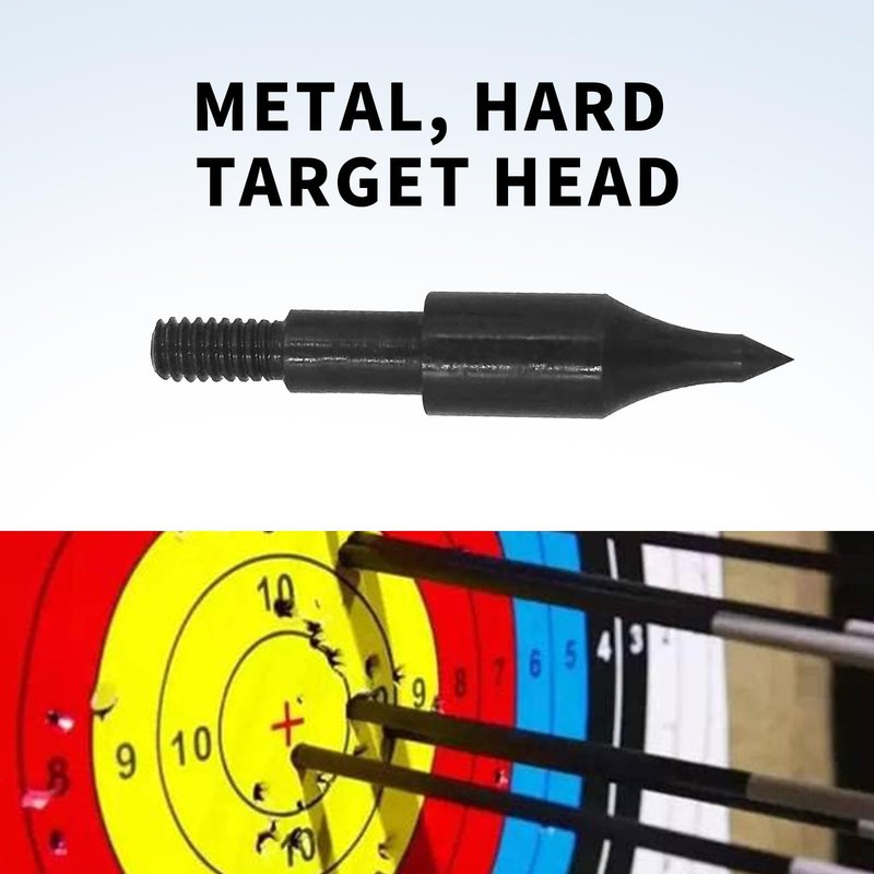AREYCVK (12Pcs) Archery Points,100 Grains Archery Field Points,Archery Practice Hunting Arrow Tip for Recurve, Compound Bow Crossbow,Screw-in arrowheads