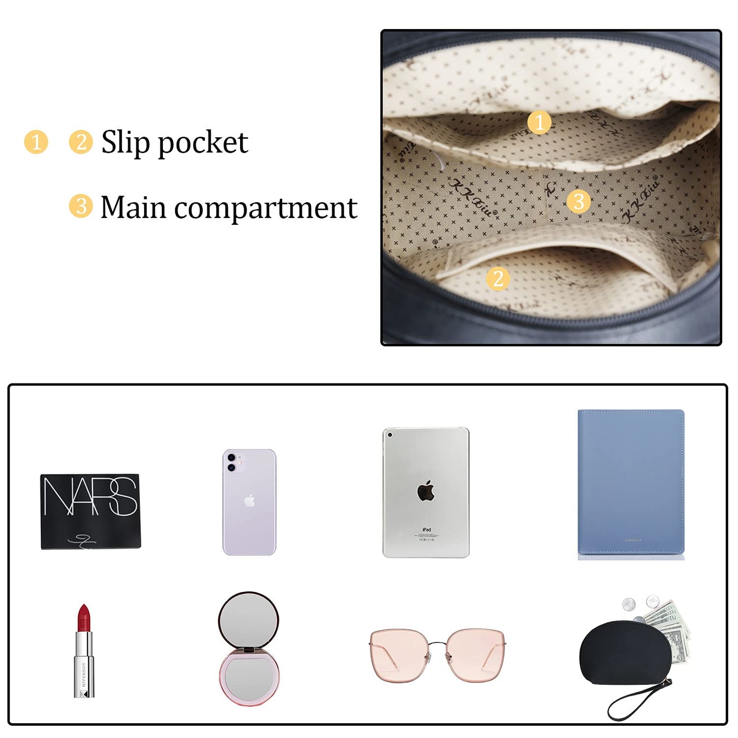 KKXIU Backpack Purse for Women, Multi-pocket Backpack for Travel, Work