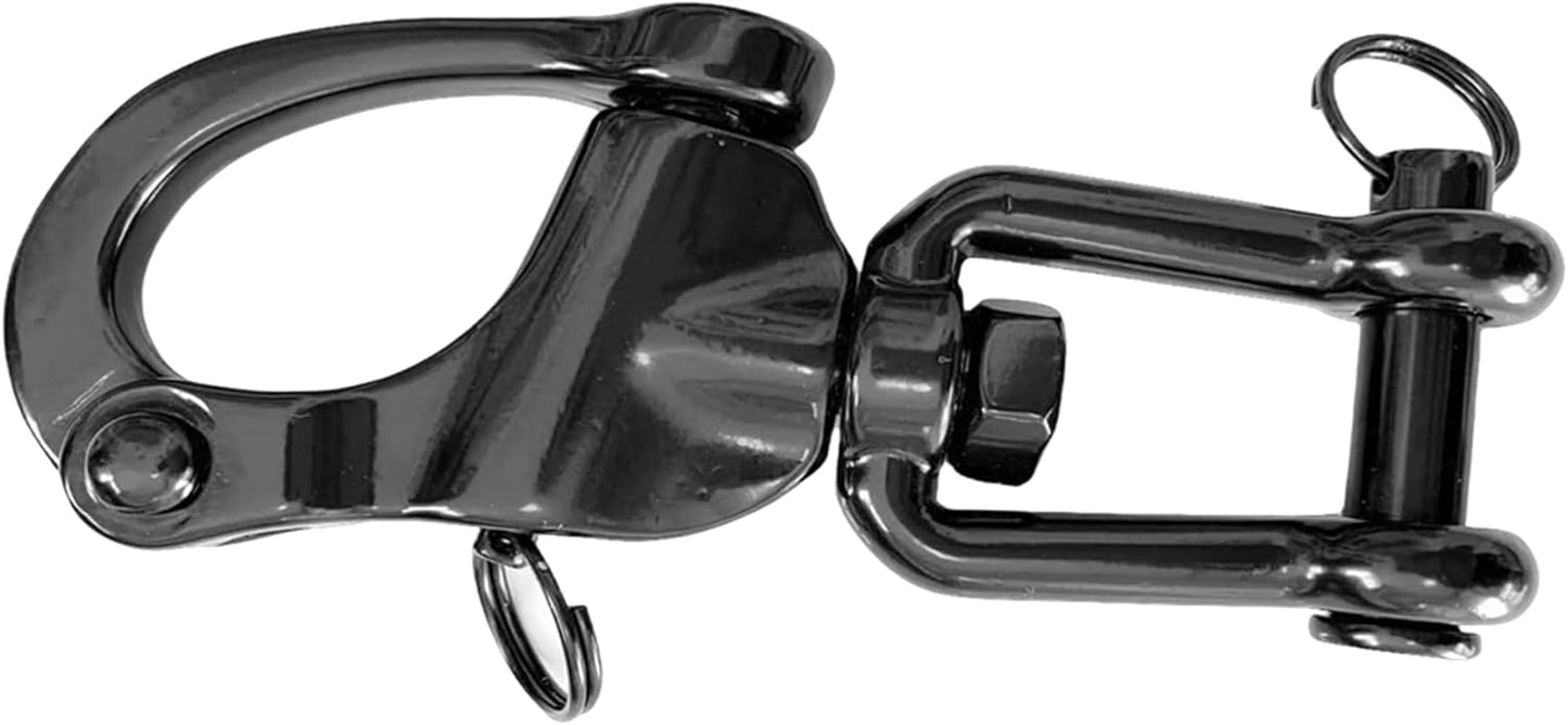 2Pcs Marine Swivel Snap Shackle, 316 Stainless Steel Quick Release Diving Clips Swivel Snap Hook for Sailboat Spinnaker Halyard Yacht