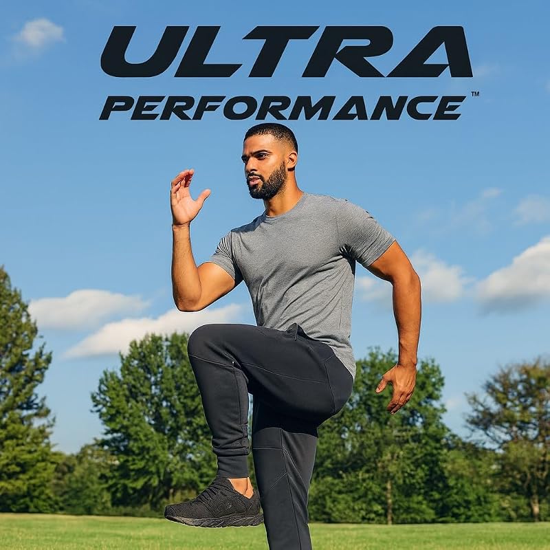 Ultra Performance Men’s Tricot Sweatpants 3-Pack - Black, Charcoal, Grey, Large