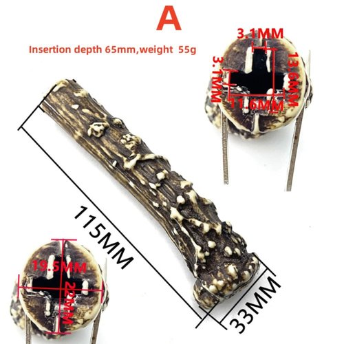 Aibote 1PC Resin Imitation Sambar Stag Antler Horn Knife Handle Part Handles Material Grip for Knife Making Blanks Blades (A)