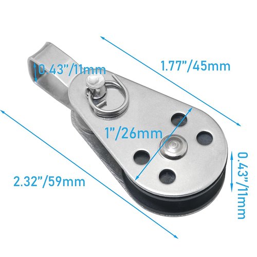 WHYHKJ 2PCS Stainless Steel Nylon Marine Pulley 25mm Rope Suspension Heavy Duty Nylon Pulley for Sailboat Yacht Marine Pulley Outdoor Camping