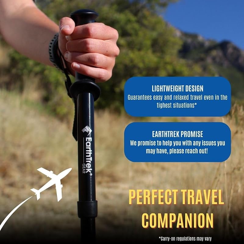 Hiking Poles - Compact Adjustable Trekking Poles, 45-50" Aluminum Lightweight Walking Sticks