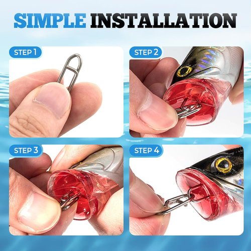 ROWPOZ 100PCS Fishing Speed Clips Stainless Steel Speed Clip for Fishing Quick Change Connector Quick Snap Crankbait Tackle (Silver, Small(44LB))