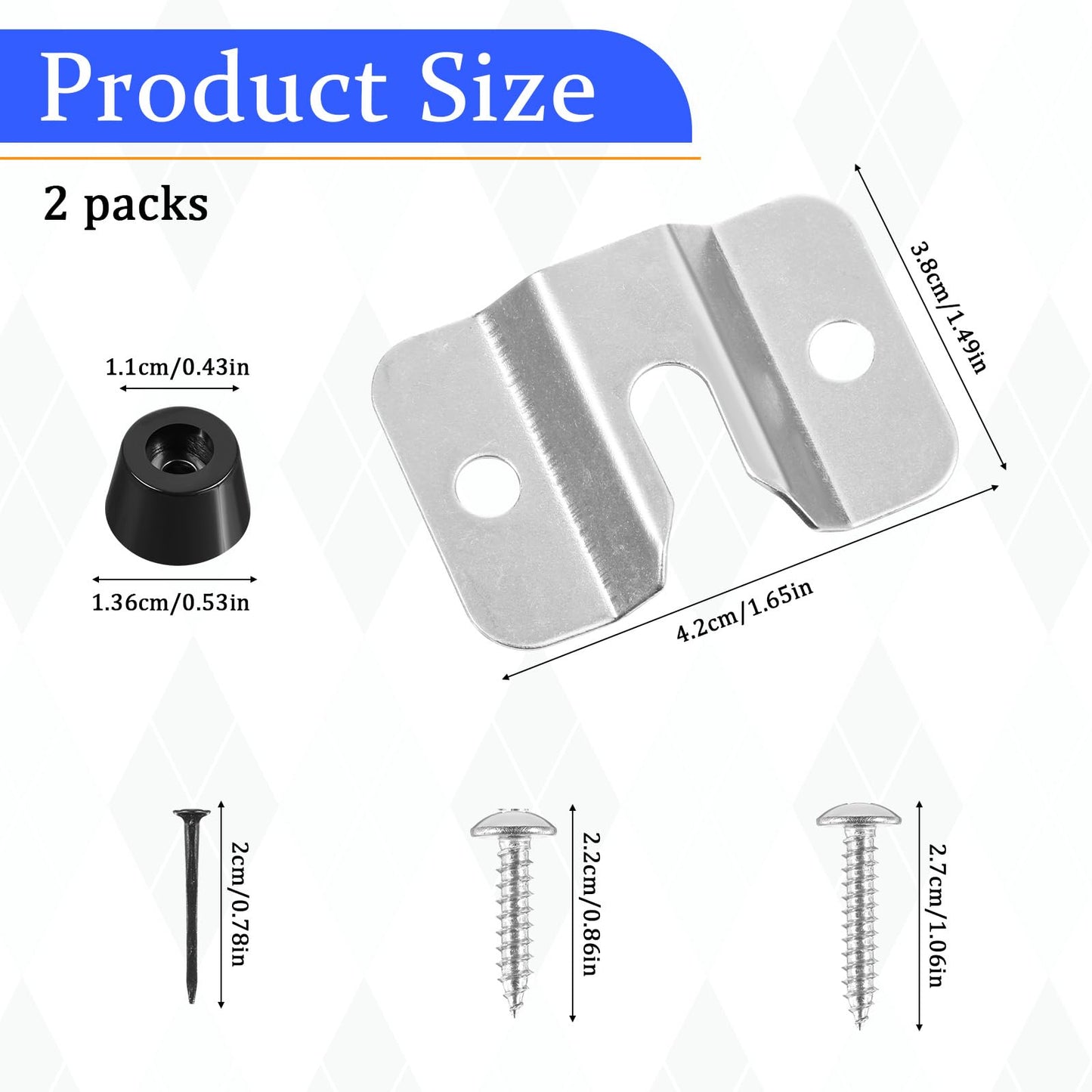 2Sets Dart Board Wall Protectors, Dart Holder Wall Mount, Dartboard Mounting Bracket Kit, Hang Board Mounting Bracket Kit Includes Screws, Nails, Stabilizers for Hanging Dartboard
