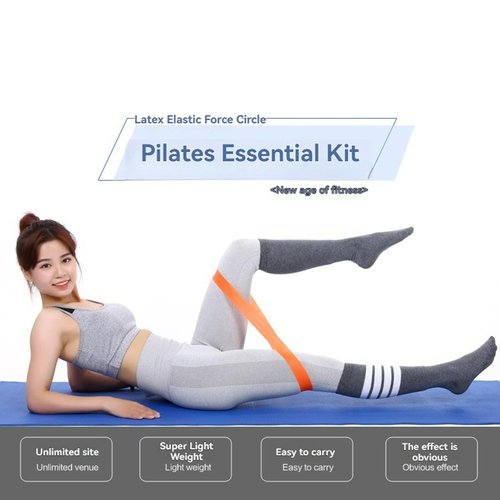 Pilates Essential Kit, Pilates Home Workout Kit with Socks, Home Pilates-Kit for Women for Full-Body Exercises Gym Fitness Equipments (Blue Set)