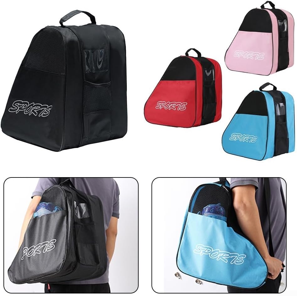 Ice & Inline Skate Bag, Adjustable Shoulder Strap, Three Layer For Roller Skating And Ice Skating, Max Capacity 1 Helmet + 1 Protective Gear + Skates Up To Size 44