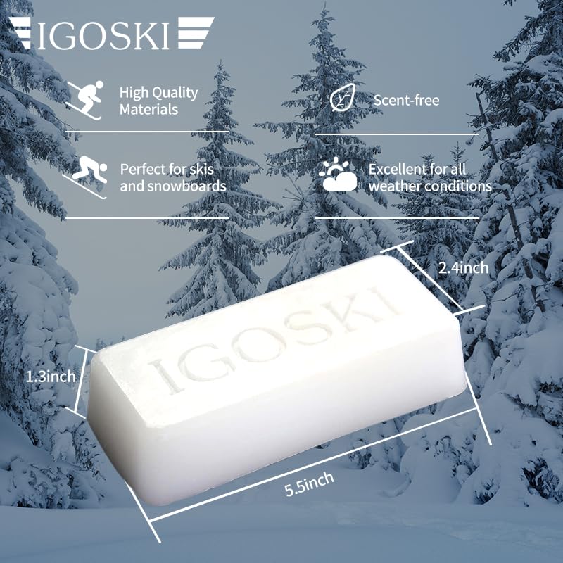 IGOSKI Ski Wax for Snowboard 180g – Universal Glide Wax for Optimal Performance in Any Condition(White Color)