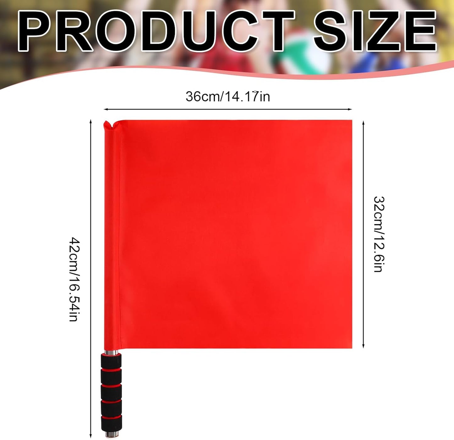 2pcs Volleyball Flags Line Judge, Lightweight Red Volleyball Referee Flags with Comfortable Handle for Sport Events Ergonomic Officiating Equipment with High-Visibility Colors