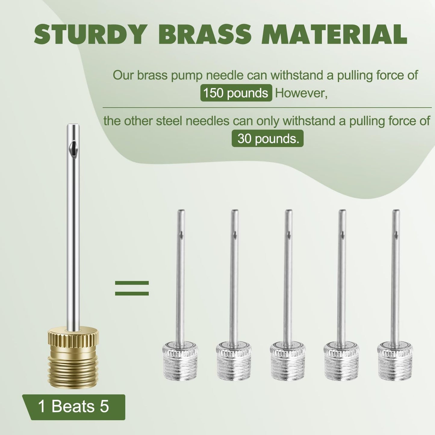 20 Pack Brass Ball Pump Needles with Storage Case - Heavy Duty No Break Air Pump Needles for Basketball, Hand Pump & Electric Pump, Stainless Steel Body