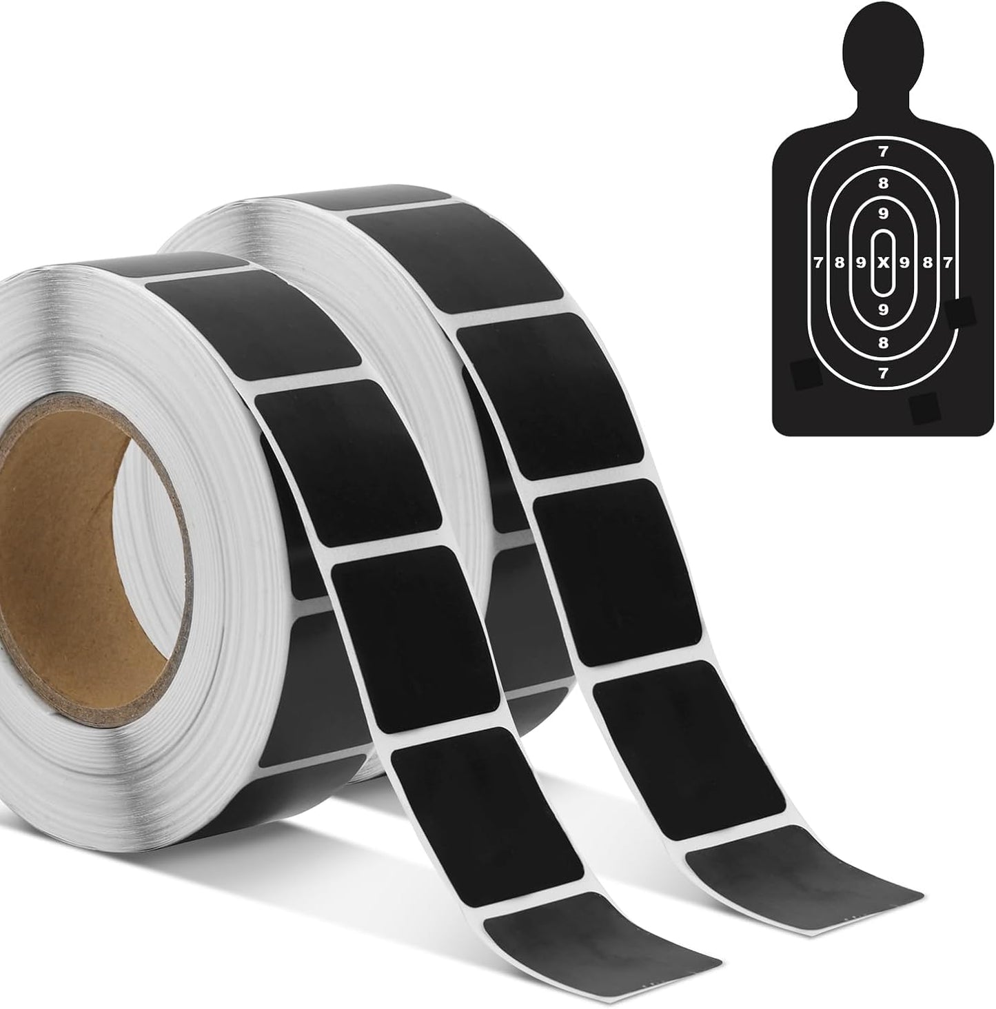 2000pcs/2 Rolls Target Pasters, 1 Inch Self-Adhesive Target Stickers Tape Square Shooting Cardboard Paper Targets Label Marker for Shooting Range Practice