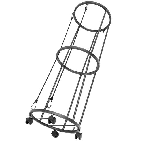 plplaaoo Ball Storage Rack Rolling Metal Lockable Ball Organizer for Basketball Soccer Volleyball Sturdy Steel Construction with Wheels Space Saving Design Home Gym Sports Equipment
