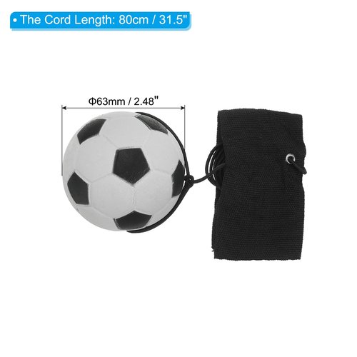 PATIKIL 2.5 Inch Sports Wrist Ball, Soccer Rubber Rebound Wristband Wrist Return Ball Sport on a String for Exercise Play, White