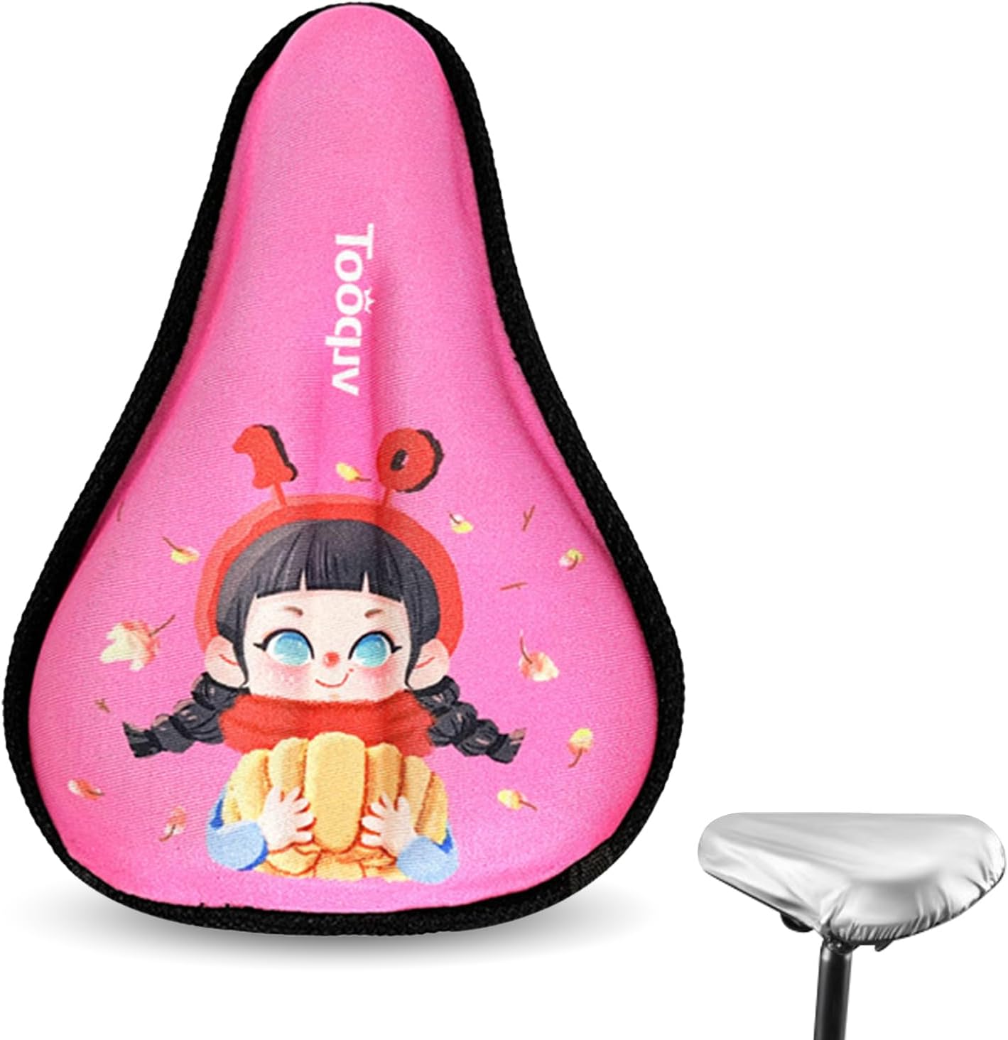 Kids Bike Seat Cushion, Kids Bike Seat Cover, with Cartoon Design, Non-Slip, Shock-Absorbing, Easy Install. Universal Fit for Boys/Girls Bicycles