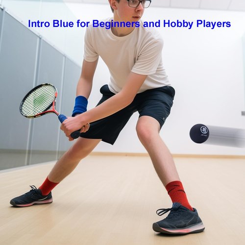 J Bryant Squash Balls 4 Pack, Single Blue Dot Rubber Squash Ball for Beginners and Kids Competition Training