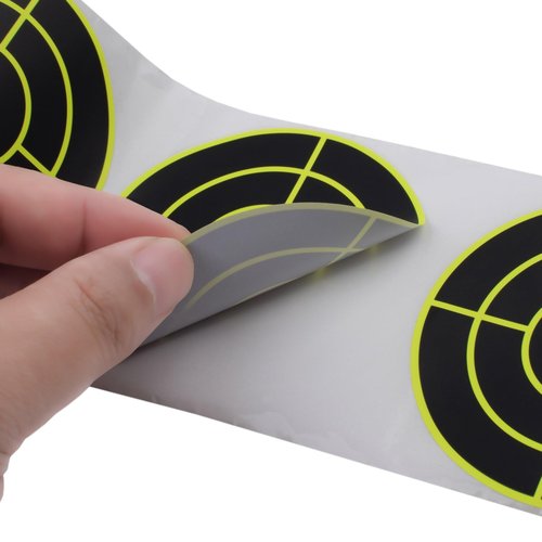 SKLK-SEL 3" Reactive Paper Targets 250 Pcs Splatter Targets Stickers Targe with Fluorescent Yellow for Shooting Range for BB Gun, Pellet Gun, Airsoft, Rifle Shooting Practice (Round-Yellow)