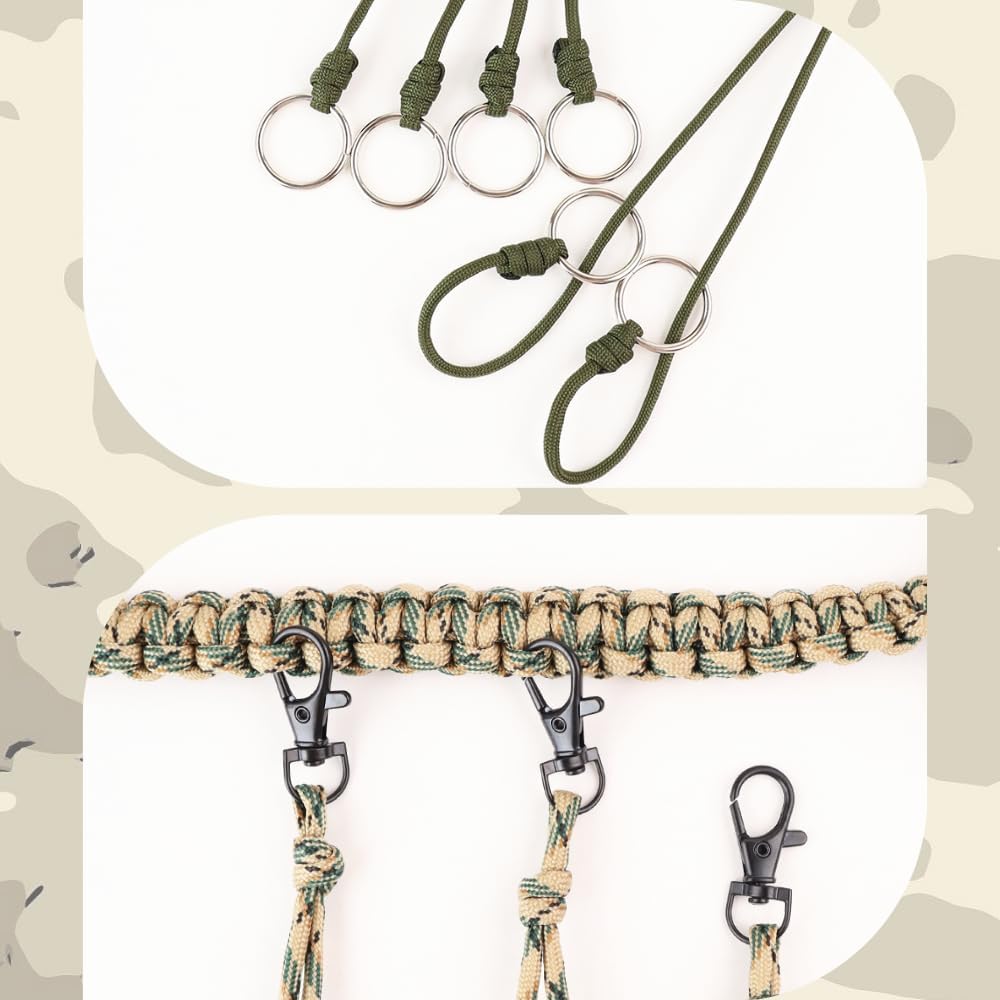 2 in 1 Duck Call Lanyard with 12 Slip Rings and 12 Adjustable Loops Paracord Hunting Goose, Whistle Lanyard Nylon Game Call Lanyard Duck Hunting Accessories