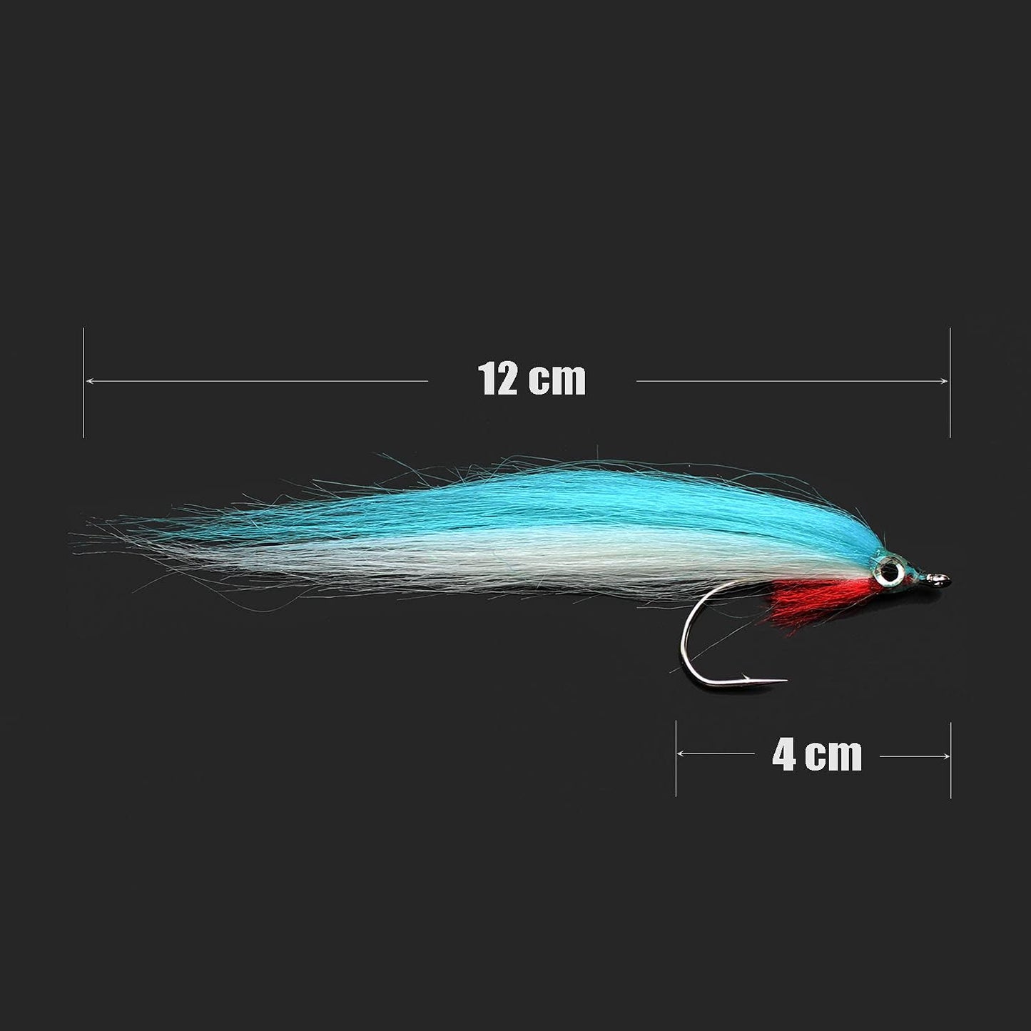 20 pcs 1/0 UV Colors High Carbon Hook Polar Fry Salmon Trout Sea Bass Steelhead Minnow Fly Fishing Flies Lure Set