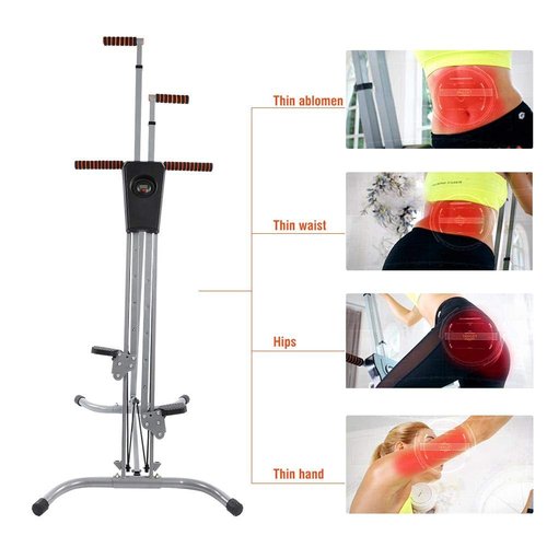 Climber Exercise Machine, Vertical Stair Climber Machine Home Gym Fitness Machine Adjustable Folding Stepper Climber Exercise Folding Heavy Duty Fitness Vertical Climber