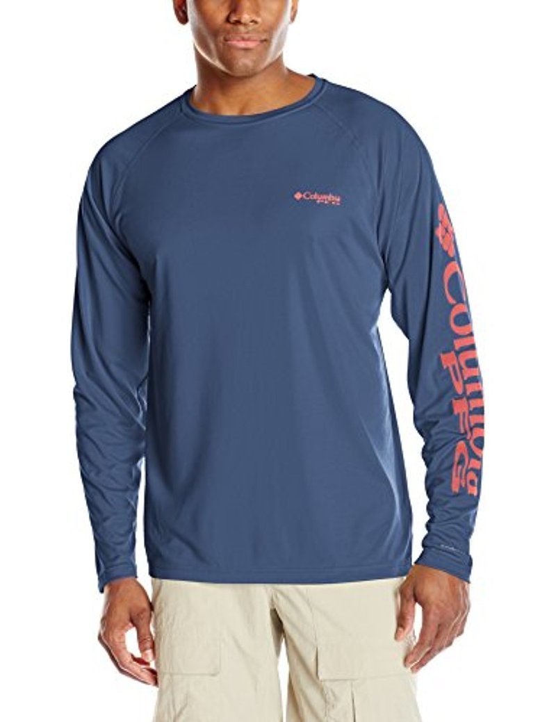 Columbia Men's Big Terminal Tackle Long Sleeve Shirt, Dark Mountain Sunset Red, 2X/Tall