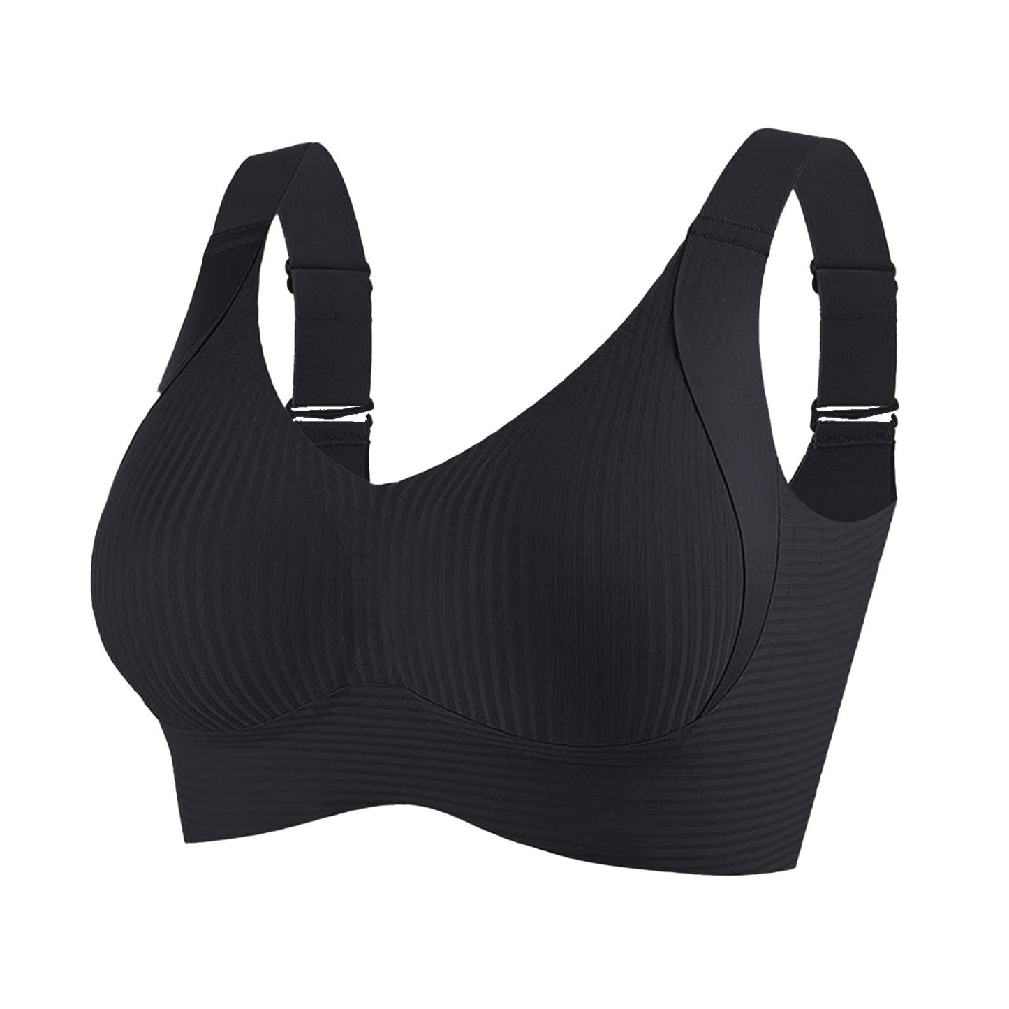 3 Pack Women's Ribbed Push Up Adjustable Wireless Bra Seamless Full Support Sports Bras Cozy Breathable Bralettes Full Support Sports Bras for Women X-Large