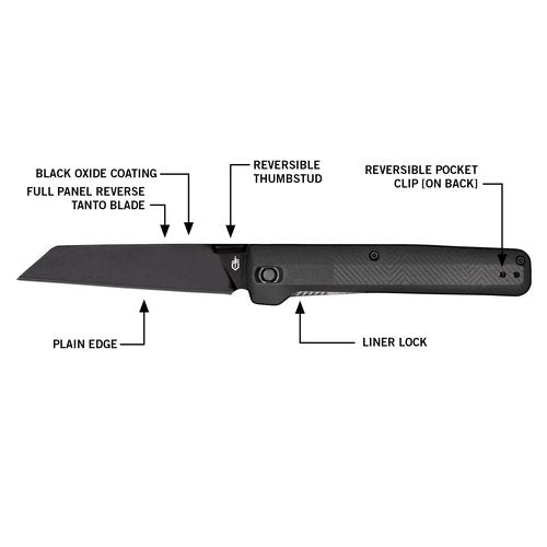 Gerber Gear Pledge Pocket Knife with Pocket Clip - 3.7" Full Panel Plain Edge Blade Folding Knife - EDC Gear and Equipment - Omni Gray