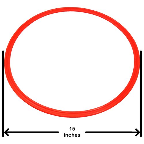BlueDot Trading Agility Training Rings | 15" Plastic Speed Rings for Sports | Adjustable Hoop Exercise Ring Set for Speed Agility Training, Jumping Hoops, & Footwork Drills - Orange