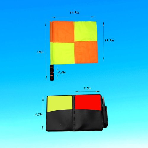 Soccer Referee-Flag Football-Linesman Red Yellow-Cards - Stainless Steel Whistles Set Ref Coach Equipment Water Proof Kit (color001)