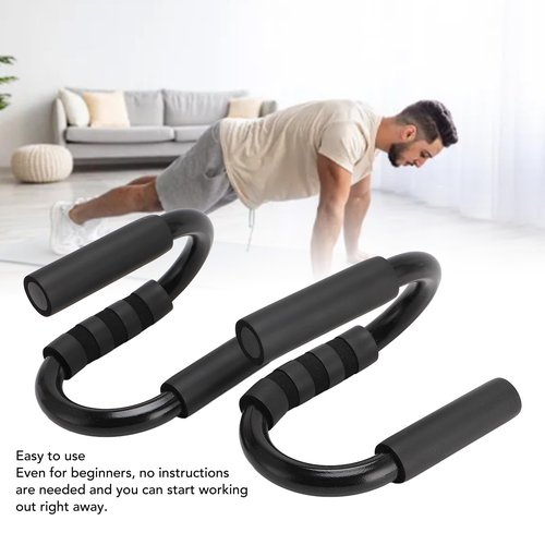 Push Up Bar, 2pcs Steel Foam S Shape Easy to Assemble Effective Muscle Training Push Up Stand Pushup Handles for Muscle Training at Home Gym Office