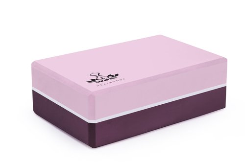 Heathyoga Yoga Blocks 2 Pack with Strap, High Density EVA Foam Yoga Block and Yoga Strap Set to Support and Improve Poses and Flexibility (Pink)