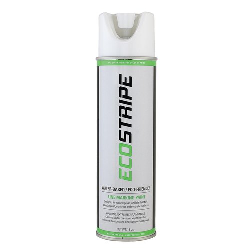 EcoStripe Water-Based Inverted (Upside Down) Athletic Field/Utility Marking Paint (18oz Cans, 12 Cans per Case) (White)
