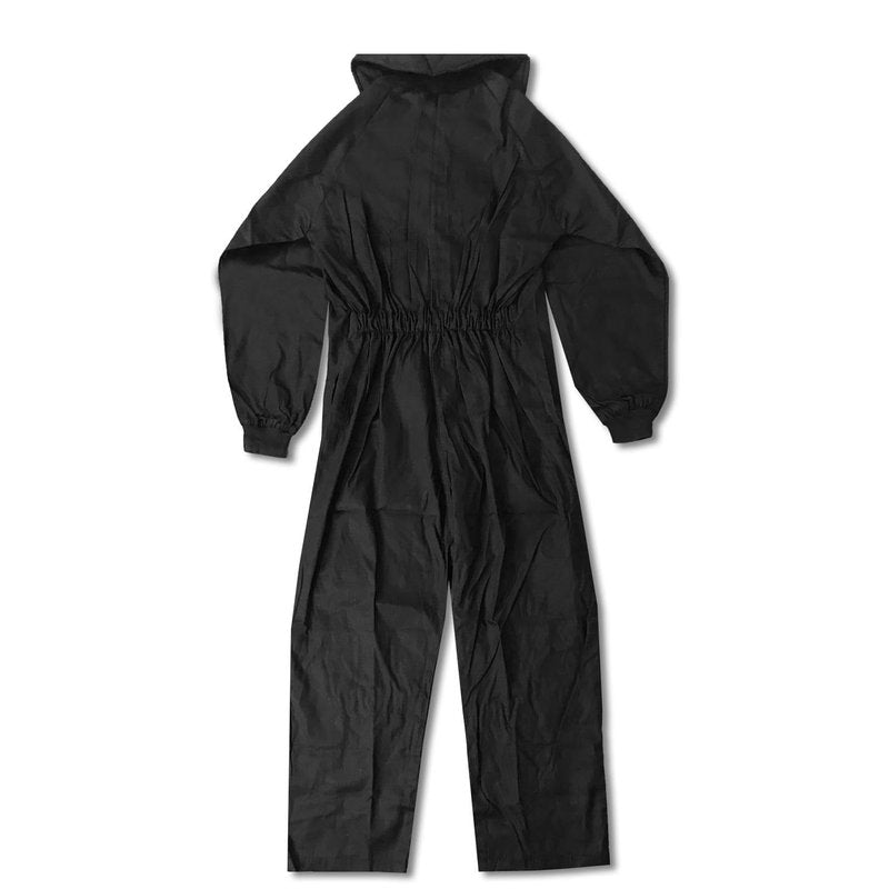 Maddog Durable Ripstop Step-In Coveralls | Full Body Paintball, Airsoft, Mechanic, Outdoor Work Protective Wear Jumpsuit - Tactical Black - Large