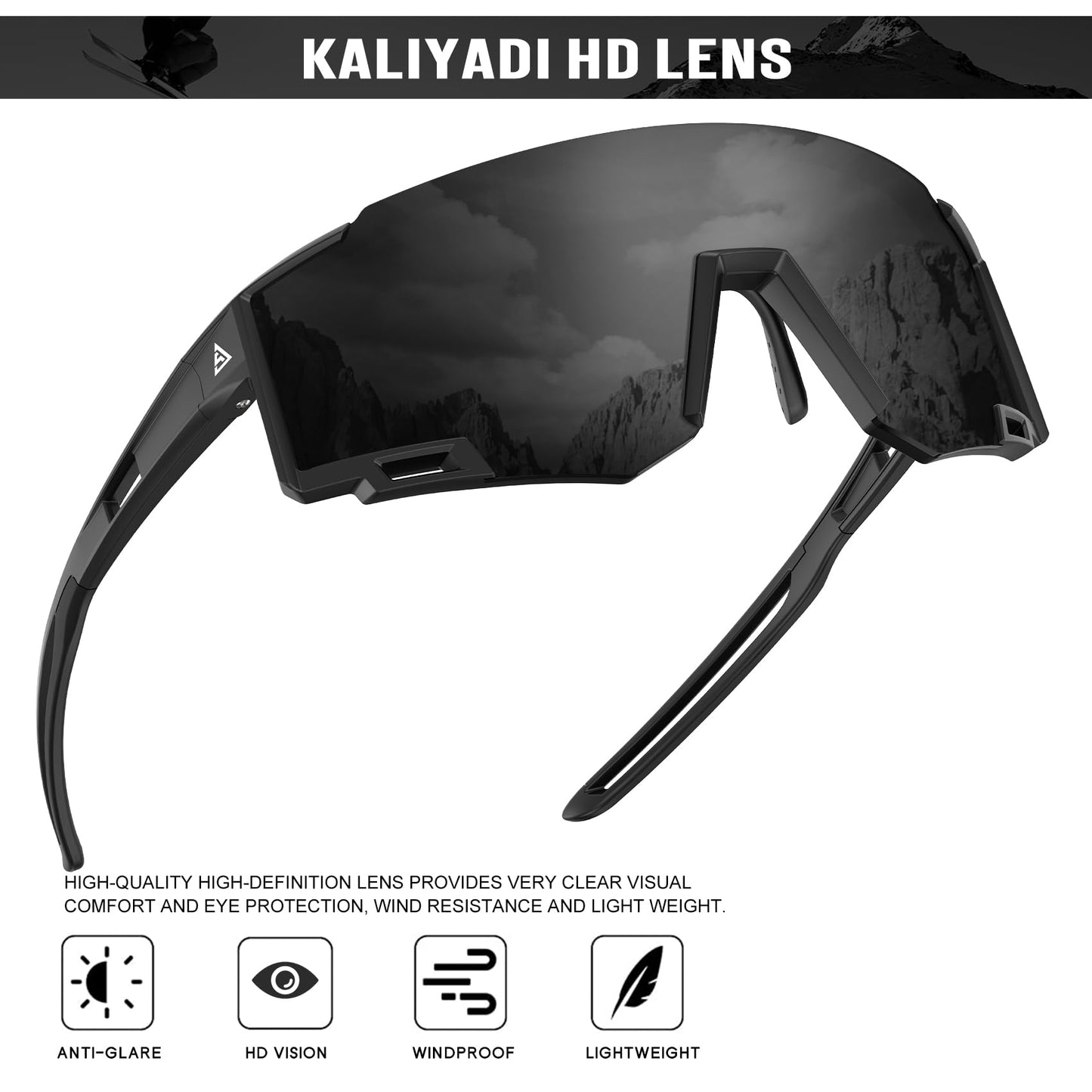 KALIYADI Sports Sunglasses-Men Women Mens-Sunglasses: Sun Glasses with UV400 Protection for Cycling Golf Fishing Running