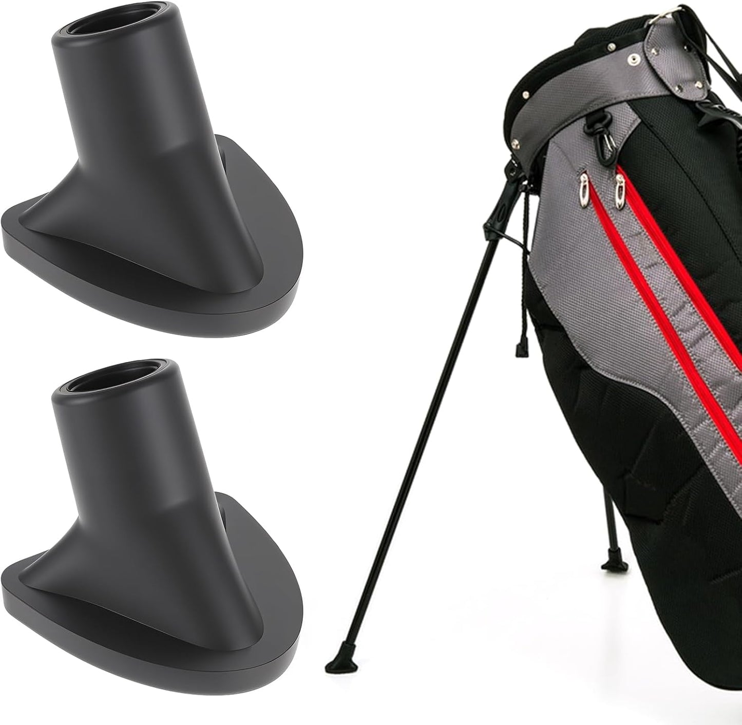 2 Pcs Golf Bag Stand Replacement Feet Wear-Resistent Golf Bag Stand Attachment Accessories Strong Grip Easy to Install