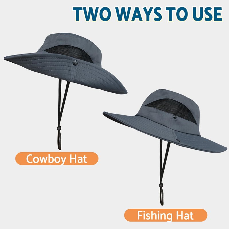 PFFY Sun Hats for Men Women Wide Brim Bucket Hat UPF 50+ Outdoor Beach Hiking Fishing Hat Brick Red