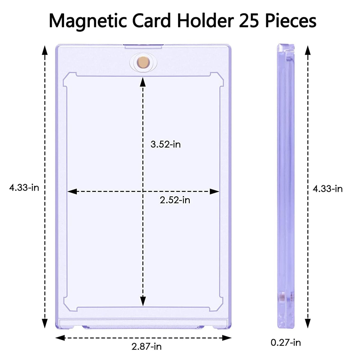 25 ct Magnetic Card Holder 35pt, Card case Holder for Trading Cards,Card Protectors Hard Plastic, Card Sleeves Display case for Baseball Card Sports Cards