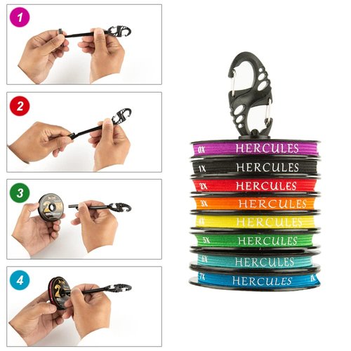 HERCULES Fly Fishing Tippet 3 Pack with Fly Tippet Holder, 3X4X5X - 55YDS, Fluorocarbon