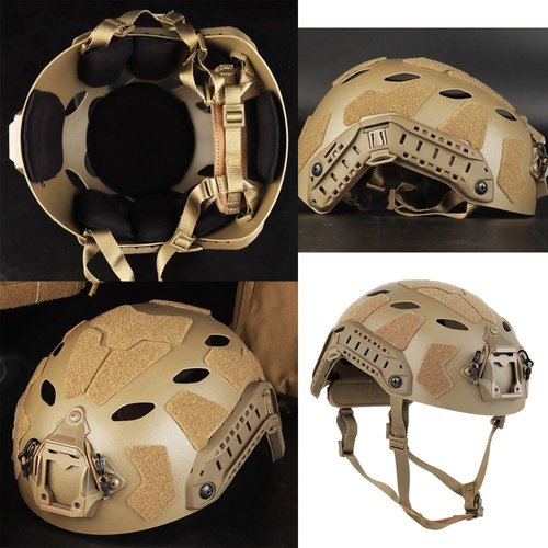 PAIRSOFTWIN Airsoft SF Hight Cut Fast ABS Protective Helmet for Tactical Outdoor Sports (Brown)