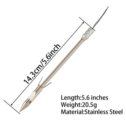 BKEBOLTS 20PCS 5.6" Slingshot Fishing Darts Arrows Stainless Steel Fishing Slingshots Reel Dart for Adults Hunting Shooting Fishing Slingshot