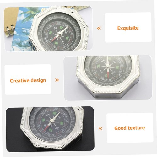 LIOOBO Compass Magnetic Survival Gear Octagonal Shape Educational Compass Geology Tool for Backpacking